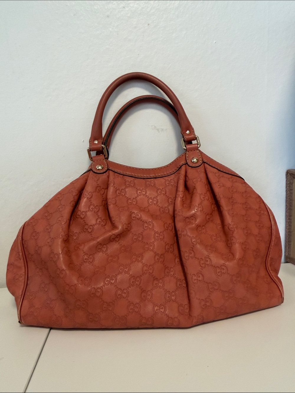 Gucci Medium Sukey Tote Pink Coral Guccissima Leather GG Bag - Picture 4 of 16